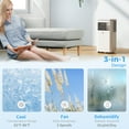 thumbnail image 3 of HOMCOM 8,000 BTU Portable Air Conditioner Fan with Remote for Rooms Up to 344 Sq. Ft., Evaporative Cooler, Home AC Unit with Dehumidifier, White, 3 of 9