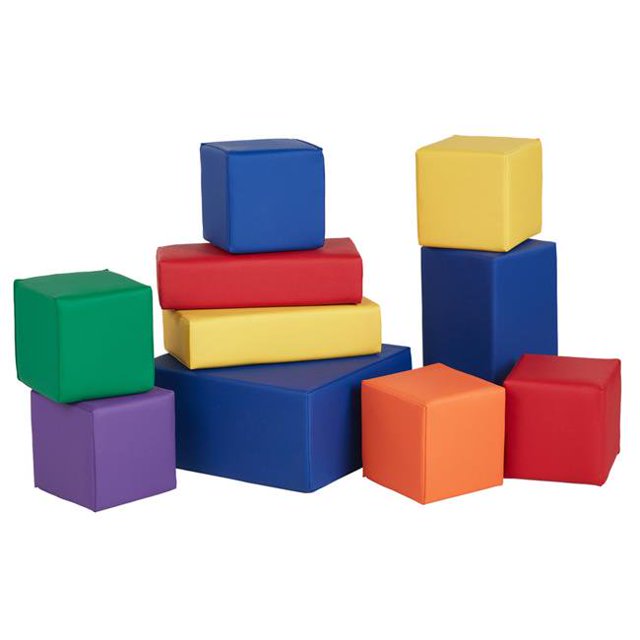 Softscape 10416-AS Grand Bloc Set&44; Couleur Assortie - 10 Pièces