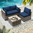 thumbnail image 7 of Kimunuk 8 Pcs Outdoor Cushion Covers for Patio Furniture, Washable Outdoor Cushion Slipcovers Replacement with Zipper for 3 Seat Rattan Sofa, Blue, 7 of 7