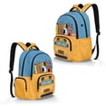 thumbnail image 2 of SEANATIVE Kids' School Backpack 17 Inch Large Capacity School Bag Book Bag Adjustable Straps Casual Daypack for Elementary Middle School Boys Girls, Cartoon Cat Stationery School Bus Pattern, 2 of 7