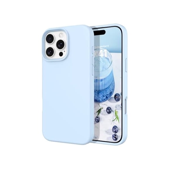 Case for iPhone 16 Pro Max 6.9'' Smooth Liquid Silicone Soft Gel Rubber Microfiber Lining Cushion Cover Shockproof Protective Phone Cases Compatible with iPhone 16 Pro Max - Light Blue