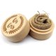 thumbnail image 1 of Caja de madera rústica para anillos de boda, grabada, redonda, para guardar anillos de compromiso y exhibir en ceremonias de propuesta., 1 of 3