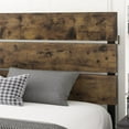 thumbnail image 2 of Amolife Full Size Platform Bed Frame with Wood headboard and Metal Slats, Rustic Country Style Mattress Foundation, Dark Brown, 2 of 6