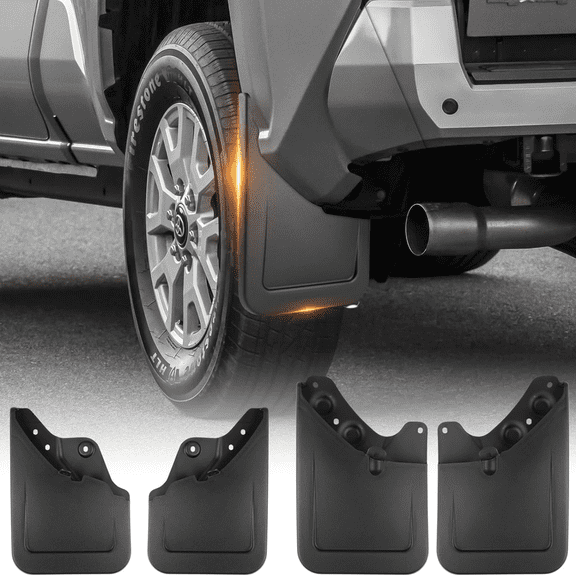 2025 Upgraded Mud Flaps for 2024-2026 Toyota Tacoma Mud Guards Accessories All Weather Mud Flaps Splash Guards Tacoma Mudflaps No-Drill Front and Rear-Black,4 Pc