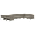 thumbnail image 2 of vidaXL 10 Piece Garden Lounge Set with Cushions Grey Poly Rattan, 2 of 5
