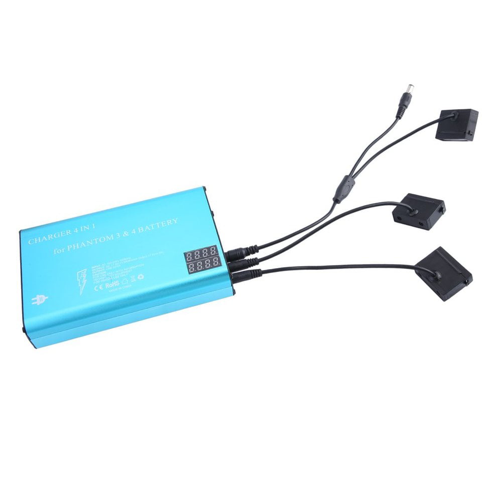 OUTAD 4 In 1 Rapid Battery Charger Compatible For DJI Phantom 3/SE Battery US Plug Blue Walmart.com