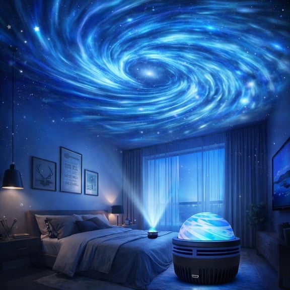 2-in-1 Galaxy Projector Night Light, 2-in-1 Night Light Galaxy Projector – USB Galaxy Night Light with Star Projector, Nebula Lamp for Bedroom Kids Room, Remote Control Timer