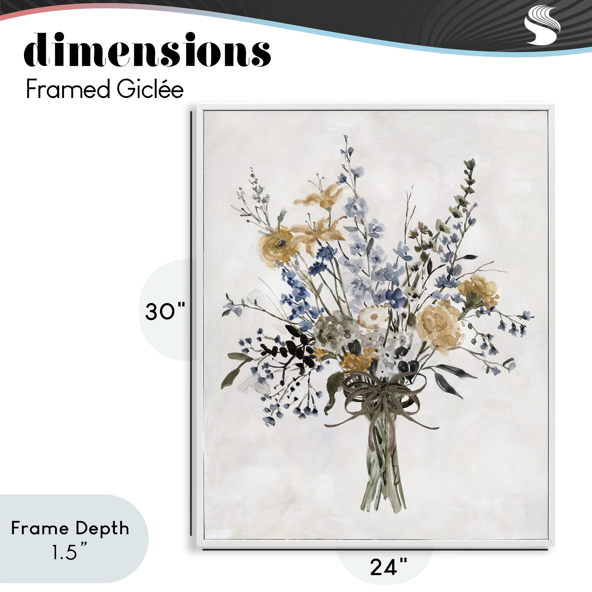 Stupell Industries Delicate Botanicals Bushel White Framed Giclee Art, design by Carol Robinson