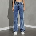 thumbnail image 6 of CHEEREAM Baggy Stretchy Jeans for Womens High Waisted Trendy Wide Leg Denim Pants Boyfriend Trouser with Patch Pockets, 6 of 7