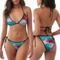 thumbnail image 3 of Balery Aurora Borealis Village Pijama Estampado Bikini de Dos Piezas para Mujer - Conjunto de Bikini Ajustable Sexy y Cómodo para Playa, 3 of 6