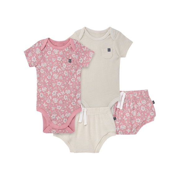 Modern Moments Baby Girl 4pc Outfit Set, Sizes (0-3 Months to 24 Months)