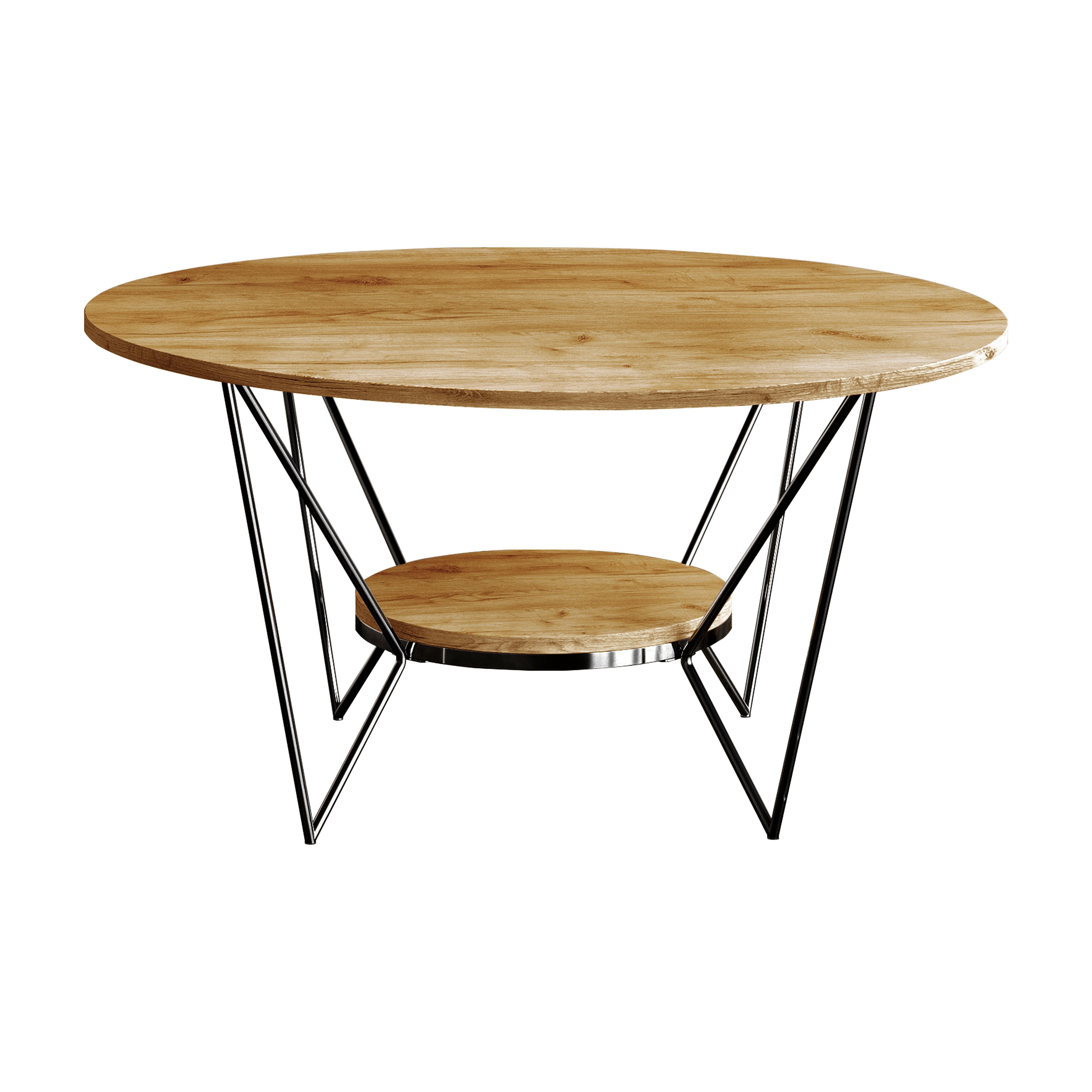 Castle Place Modern 3- Pieces Coffee Table Set, Light Oak