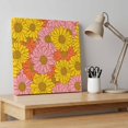 thumbnail image 4 of Ships Next Day Canvas Wall Art 16"x16", Pink Orange Yellow Daisy Wood Framed Canvas Print Painting, Spring Floral Botanical Ready to Hang Picture Wall Decor for Home Bedroom Kitchen Office, 4 of 9