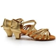 thumbnail image 5 of HAOTAGS Girls' Dance Shoes, Open&nbsp;Toe Practice Sparkle Latin Princess Shoes Gold 35, 5 of 9