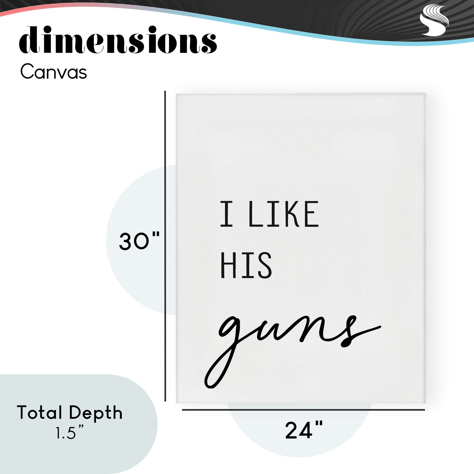 Like His Guns Canvas Wall Art, design by Lettered and Lined