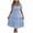 Light Blue, variant on DeHolifer Women's Dresses Casual Summer Square Neck Smocked Waist Puff Sleeve Ruffle Solid Color Midi Dress Light Blue S