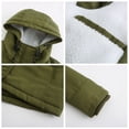 thumbnail image 5 of Women's Hooded Corduroy Cotton Coat with Fleece Lining, Mid-length Thickened Warm Winter Parka, Green, Size L, 5 of 5