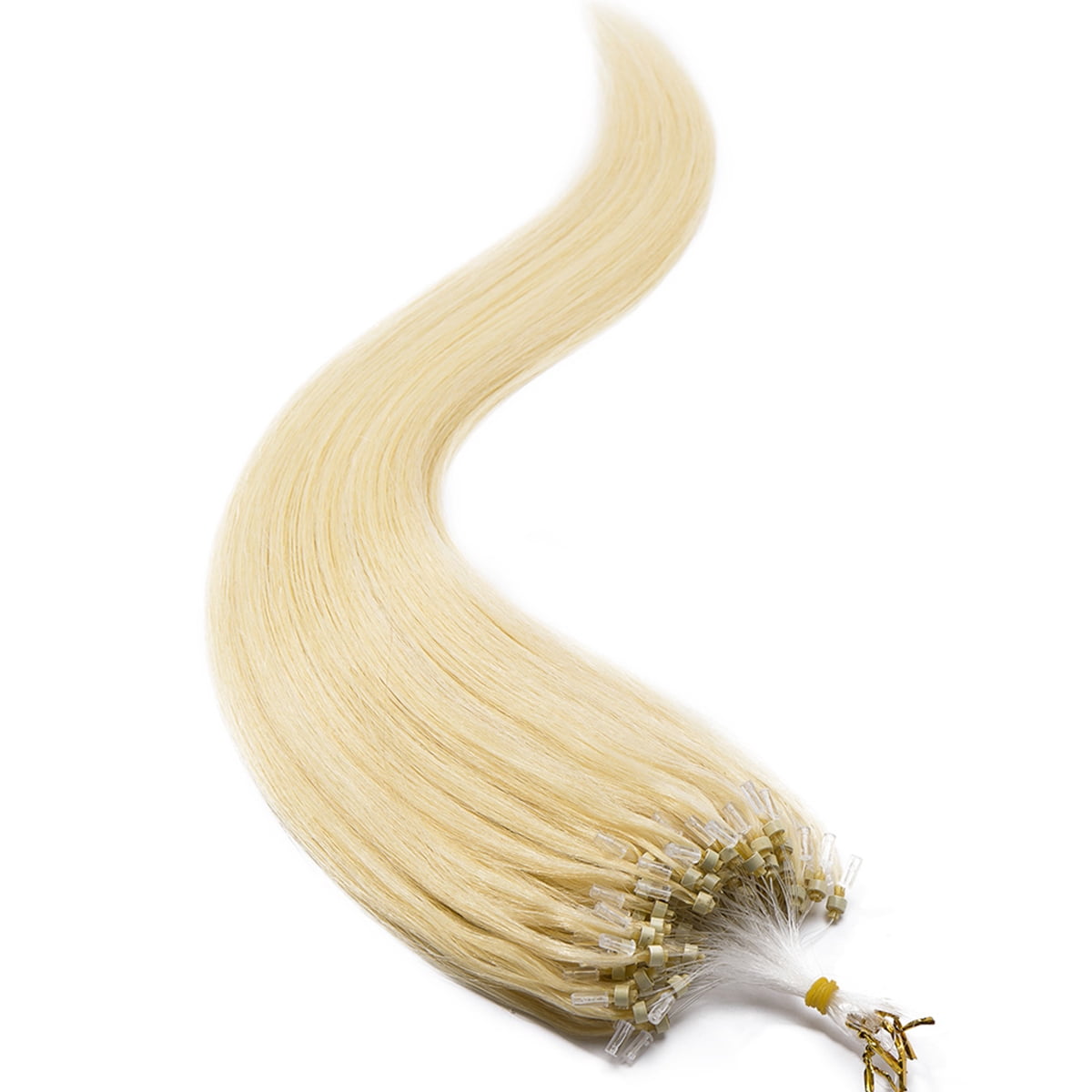 SEGO Micro Loop Thick Real Remy Human Hair Extensions Invisible Band Micro Ring Beads Hair 100 Strands Black Hair Extensions