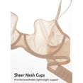 thumbnail image 5 of DELIMIRA Women's Mesh Bra Full Coverage Plus Size Plunge Unlined Underwire Bras, 5 of 7