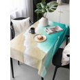 thumbnail image 6 of Ombre Turquoise Ocean Table Cloth, Waterproof Tablecloth for Rectangle Tables, Gradient Coastal Beach Waves Summer Reusable Washable Fabric Table Cover for Restaurant Kitchen Dining Tables 60"x120", 6 of 9