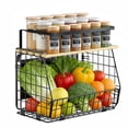 thumbnail image 7 of TINANA Magnetic Shelf for Fridge with Lid, 2 Pack Heavy-Duty Refrigerator Organizer, Fruit Potato Onion Storage Bin & Spice Rack for Kitchen, Pantry, 7 of 7