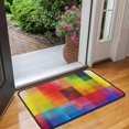 thumbnail image 2 of Colorful Rainbow Checkered Pattern Door Rugs,Washable Non Slip Door Mats Indoor,Decorative Door Mats,Entry Mat Indoor for Entrance,Bedroom,Kitchen,Bathroom,30"x17", 2 of 6