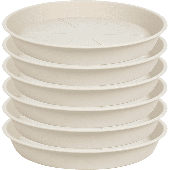 6 Pack of Plant Saucer Tray 4 6 8 10 12 14 17 19 22 25 inch, Heavy Duty Plastic