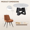 thumbnail image 3 of Hawsaiy 3 Piece 43.3" Round Dining Table Set for 2,Kitchen Table with Storage Shelf & 2 Upholstered Dining Chairs, Modern Wood Dining Room Furniture Set for Apartment, 3 of 8