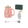 thumbnail image 1 of Taza De Café De Cerámica Con Bonita Tapa Cuchara De Gato Xtellar rosa, 1 of 4