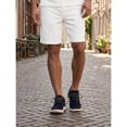 thumbnail image 4 of Casual Classic Shorts for Men Drawstring Waist Elastic Waist Shorts Summer Beach Loose Fit Athletic Shorts with Pockets Solid Color Chino Shorts,White XL, 4 of 4