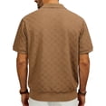 thumbnail image 3 of Qiyinn Men's Solid Color Short Sleeve Turn-Down Collar Casual Business Top T-Shirt, 3 of 6