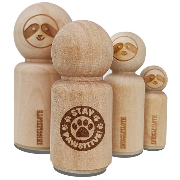 Stay Pawsitive Positive Teacher School Motivation Rubber Stamp for Scrapbooking Crafting Stamping - Mini 1/2 Inch