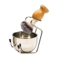 thumbnail image 3 of TISHITA Brosse de Rasage pour Hommes Gobelet de Rasage avec Support Manche en Bois pour pour Soins de la Barbe Style Robuste A, 3 of 8