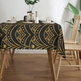 thumbnail image 3 of Rectangle Table Cloth, Black Gold Pattern Art Deco Resistant Washable Tablecloth Decorative Table Cover for Dining, Indoor and Outdoor, 3 of 6