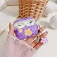 thumbnail image 5 of Compatible with Airpods Pro Case with Floral Keychain,Cute Colorful Retro Oil Painting Flower Pattern Design,Soft TPU Smooth Shockproof Charging Case for AirPod Pro for Girls Women-Purple, 5 of 7