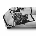 thumbnail image 3 of Fantasy Soft Flannel Fleece Throw Blanket, Wizard Reading Magic Book Beneath the Sun with Face Image, Cozy Plush for Indoor and Outdoor Use, 50" x 70", White Black, by Ambesonne, 3 of 6