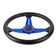 thumbnail image 4 of Volante Universal de aluminio de 14 pulgadas y 350mm para coche, de cuero PU, deportivo, para carreras, color azul Jadeshay A, 4 of 8
