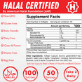 Halal Fish Oil 2000mg Halal Omega 3, 50 Servings, 100 Softgels