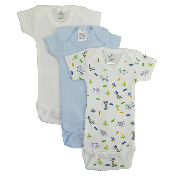 Bambini Baby Boy 100% Cotton Printed Baby Bodysuits & One-Pieces, Preemie, 3-Piece