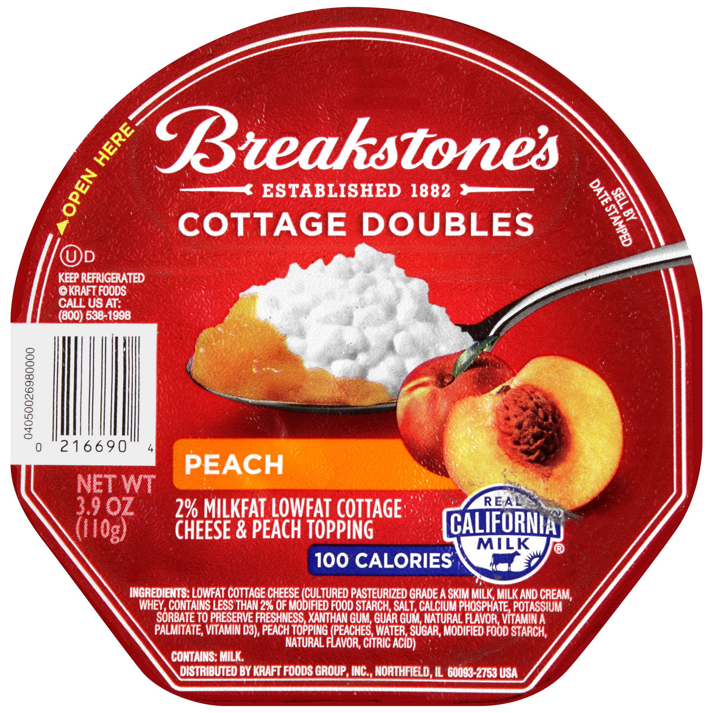 Breakstone S Cottage Doubles Cottage Cheese Peach Topping 3 9 Oz
