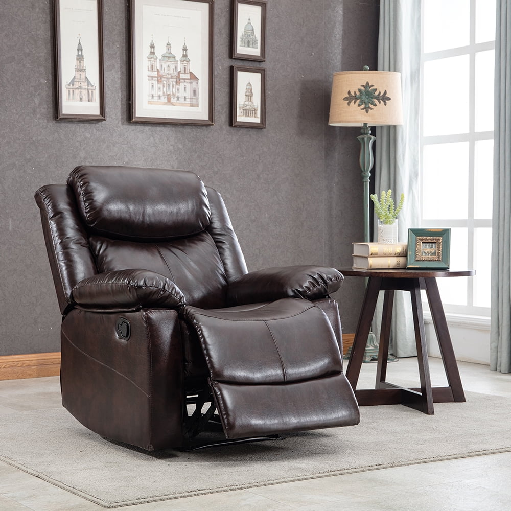 Kepooman Faux Leather Recliner, Brown Kepooman Faux Leather Recliner, Brown
