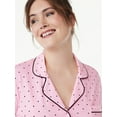 thumbnail image 4 of Joyspun Women’s Cotton Blend Long Sleeve Notch Collar Sleepshirt, Sizes S to 4X, 4 of 6