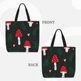 thumbnail image 3 of Naloa Amanita Mushroom Tote Bag for Women, Foldable Tote Bag With Zipper, Large Shoulder Bag, Top Handle Handbag for Travel, Work, Shopping, 3 of 9