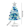thumbnail image 3 of Blue Christmas Tree,Artificial Christmas Tree Pre-lit Christmas Trees with Ball & Star Ornaments, Ideal for Ideal for Holiday Home, Office and Xmas Party Décor - Includes Stand, 3 of 7