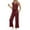 A03-Red, variant on Jinhomg Two Piece Outfits for Women Plus Size Casual Sleeveless Tank Tops Elastic Wide Leg Pants Suit with Pockets Green,S