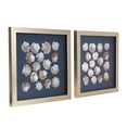 thumbnail image 5 of American Art Decor Seashell Shadowbox Set - 2-pc Natural Scallop Shell Wall Art, Champagne Frame on Blue Linen - Coastal Wall Decor for Living Room, Bedroom, Bathroom, Office, 5 of 11