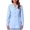 Blue, variant on Scrubs for Women,Lapel Collar Long Sleeve Button Front Fitted Medical Uniform Jacket Blue L