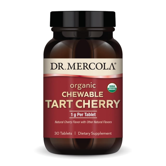 Suplemento Dr. Mercola Tarta Orgánica Masticable de Cereza 30 Cápsulas