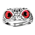 thumbnail image 2 of Ziurtnc Adjustable Owl Ring with Big Eyes Ultralight Simple Style Finger Band Women Men Engagement Wedding Ring Jewelry Gift, 2 of 7