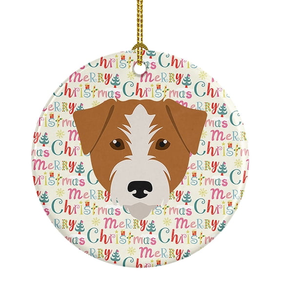 Kromfohrlander Merry Christmas Ceramic Ornament 2.8 in x 2.8 in